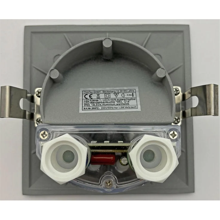 LED Wandeinbauleuchte "WEL Q14"IP65, 14 LEDs, Aluminium, warmweiß – Bild 10