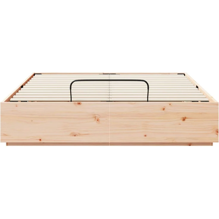 vidaXL Ottoman Bettgestell Natur 135x190 cm Massives Kiefernholz 3418741 – Bild 7
