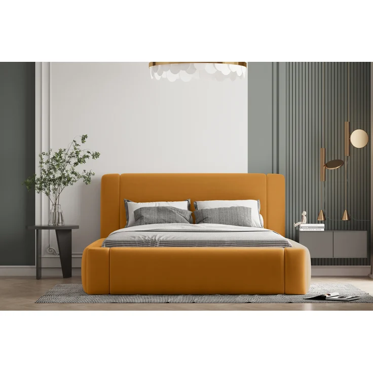 Polsterbett OLAF 120x200 mit Matratze, Bettkasten und Lattenrost. Farbe: VELUTTO 8 – Bild 1