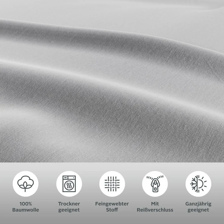Home affaire Bettwäsche Luisa, Perkal, 2 teilig, NEUHEIT: 100% Baumwolle, ab Gr. 135x200 cm, in drei Qualitäten – Bild 2