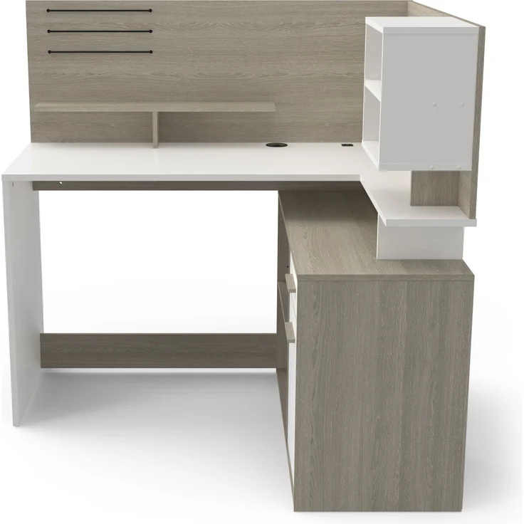 Eckschreibtisch >MALICIA< in Kronberg Eiche - 121,5x119,6x116,2cm (BxHxT) – Bild 3