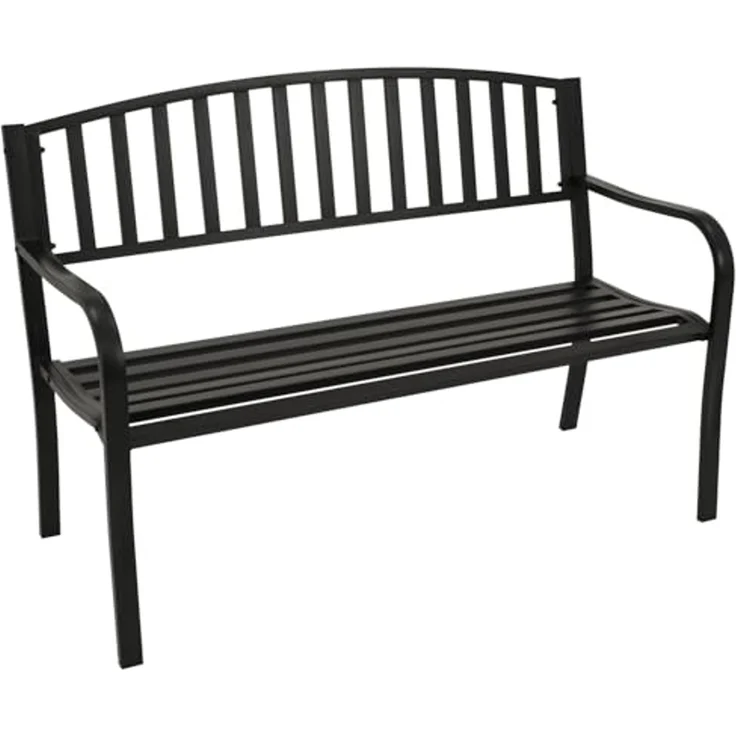 DEGAMO Gartenbank NEWPORT, 2-sitzer, Metall schwarz – Bild 1
