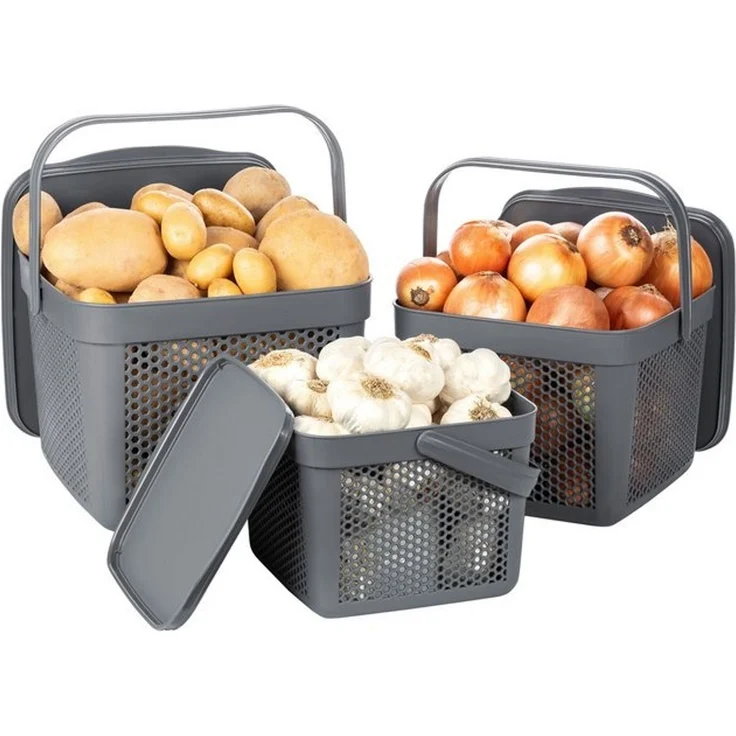 uandu home Vorratsdose Kartoffel Aufbewahrungsbox Küche, Zwiebeln, Knoblauch Aufbewahrung, (Korb für Spielzeug, Wäschekorb, Regal Korb, Aufbewahrungskorb für Bad, Vorratskorb, Küchen Aufbewahrung & Organizer) – Bild 4