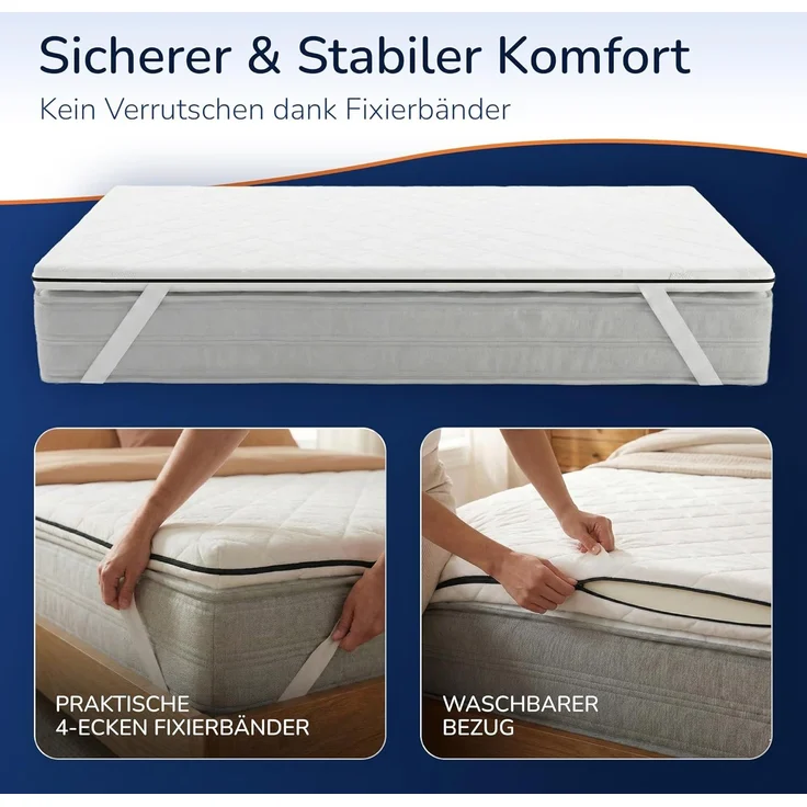 Komfortschaum Topper 210x90x6cm 212g Bezug (210.090.06-KOS) [ROW1354] – Bild 8
