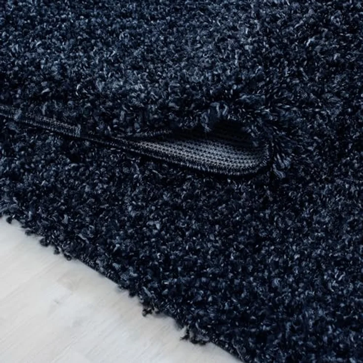 Carpetsale24 Shaggy Hochflor Teppich 60x110 cm Marineblau weich flauschig modern einfarbig Für Flur oder kleine Räume für Wohnzimmer Schlafzimmer Flur – Bild 6
