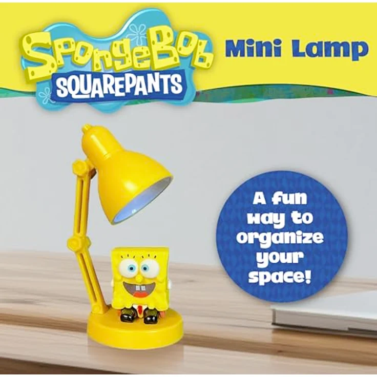 Blue Sky Studios Spongebob Schwammkopf Mini Lampe, LED Nachtlicht mit aufsteckbarer Sammelfigur, batteriebetrieben – Bild 2