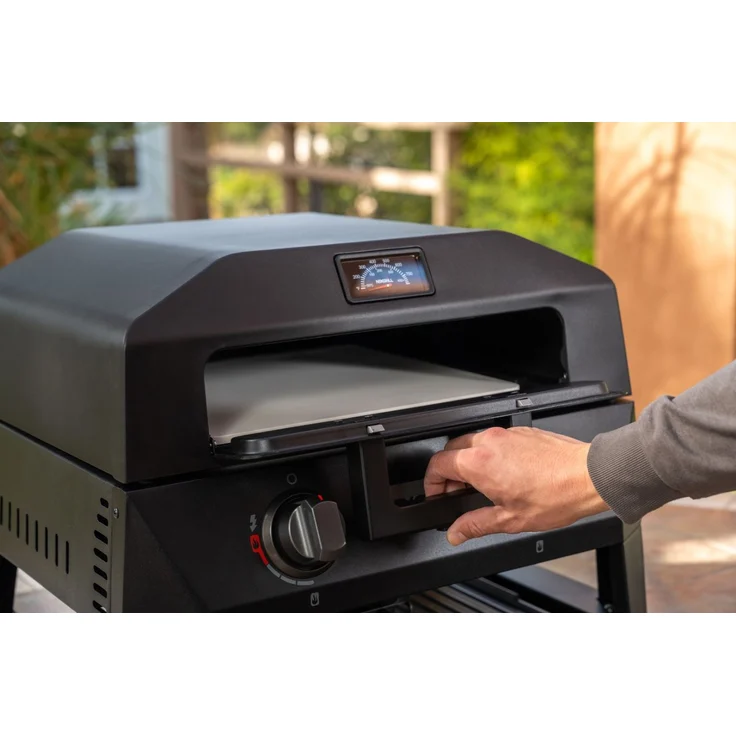 Nexgrill Tischgrill / Pizzaofen "Fortress x4" 4-in-1 mit Plancha und Pizzastein, schwarz,2 Brenner – Bild 4