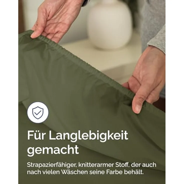 Spannbettlaken 150x200 cm Salbeigrün - 30cm (12") Tiefe Tasche - Premium Mikrofaser Spannbetttuch - Weich und Knitterfrei - Atmungsaktiv, Hypoallergen und Oeko-TEX Standard 100 Zertifiziert – Bild 6