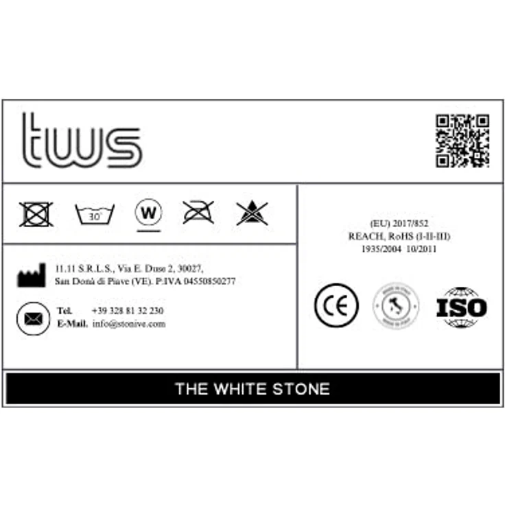 The White Stone Matratze, 95x195 cm, Komfortschaum, weiß, antibakteriell, Made in Italy, hypoallergen – Bild 2
