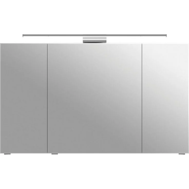 Saphir Spiegelschrank 6005 Sprint Badschrank, 3 Spiegeltüren, 6 Einlegeböden, 120 cm breit inkl. LED-Beleuchtung, Türdämpfer, Schalter-/Steckdosenkombination – Bild 4