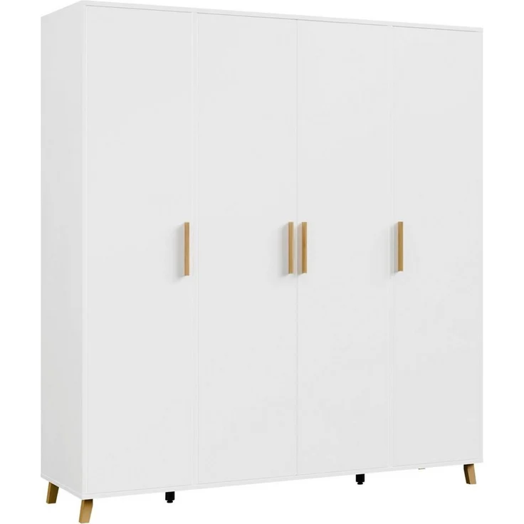 rauch Kleiderschrank Drehtürenschrank Schrank Garderobe SHINJO Breiten 93/140/187 cm (in 3 verschiedenen Ausstattungen BASIC/CLASSIC/PREMIUM) Griffe und Füße aus Massivholz, viel Stauraum MADE IN GERMANY – Bild 1