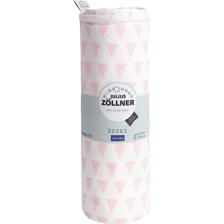 Jersey Decke gefüttert Triangel pink, 70x70 cm