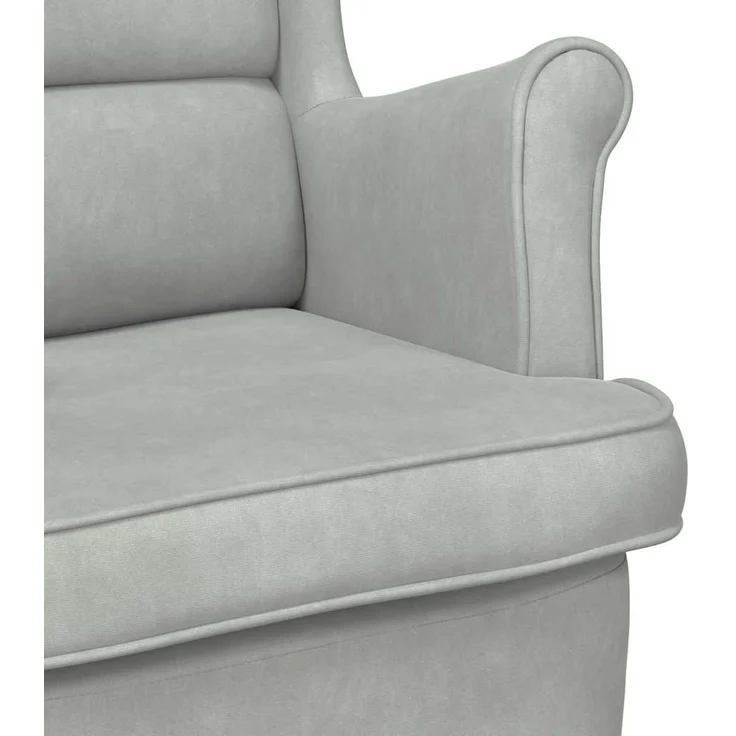 vidaXL Sessel Hellgrau Samt 42012824 – Bild 6