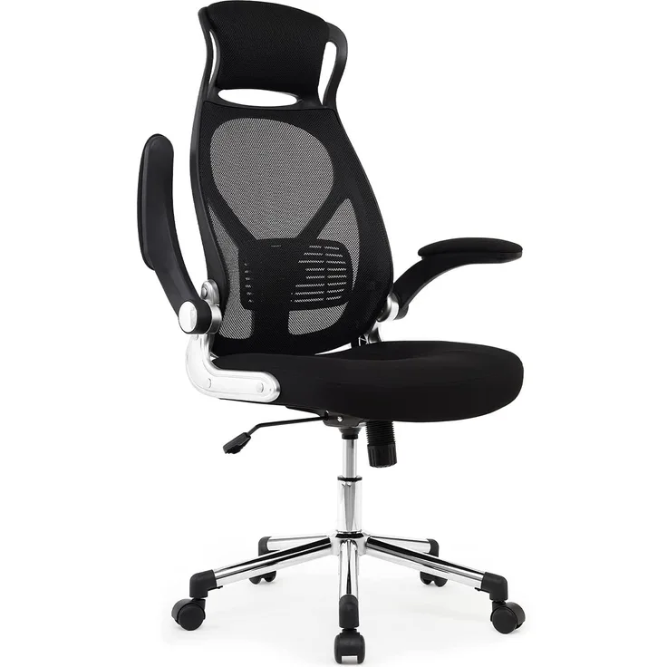 IntimaTe WM Heart Ergonomischer Bürostuhl, Verstellbarer Schreibtischstuhl, Computerstuhl mit hoher Rückenlehne, Drehstuhl mit Kopfstütze (Schwarz)