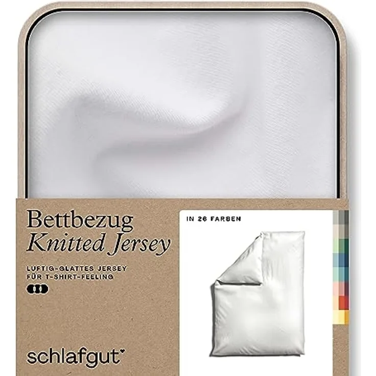Schlafgut Bettbezug Premium Bettbezug Knitted Jersey (1 St), (1 St), Ton-in-Ton Reißverschluss, Bio-Baumwolle mit Elasthan, Uni, OEKO Tex