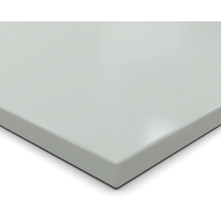 Dekor Spanplatte 19mm Tischplatte grau melaminharzbeschichtet mit ABS Kante Umleimer - Größe 90 x 40 cm - Höhe 1,9 cm - Farbe Lichtgrau – Bild 1
