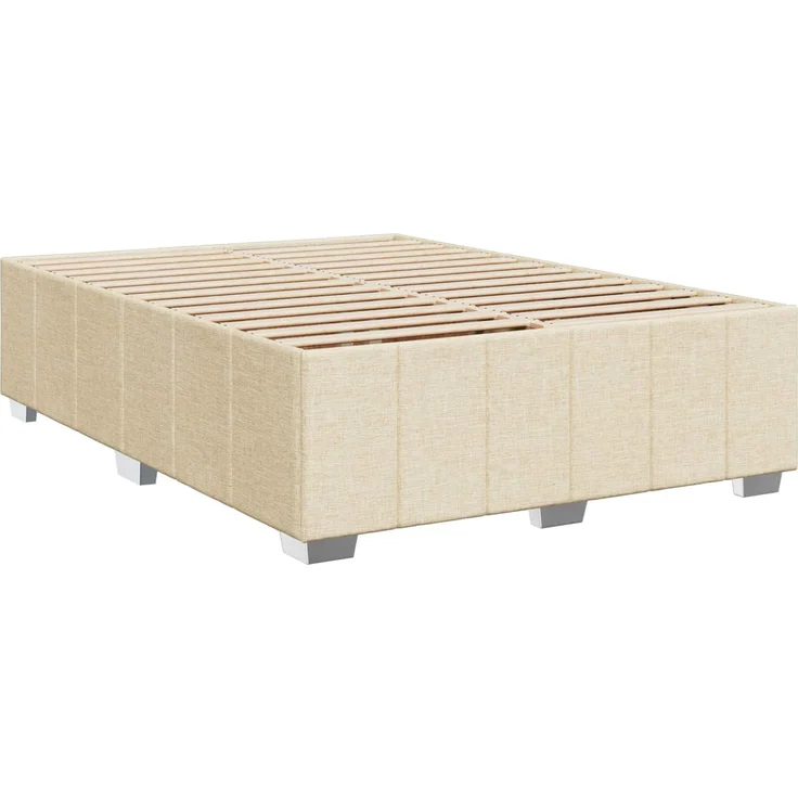 vidaXL Boxspringbett mit Matratze Creme 140 x 200 cm Stoff 3454160 – Bild 5