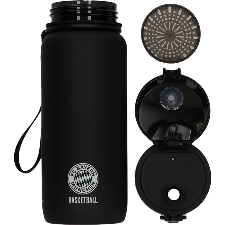 FC Bayern München Trinkflasche FC Bayern München Basketball I Trinkflasche Hustles Harder I Schwarz – Bild 2