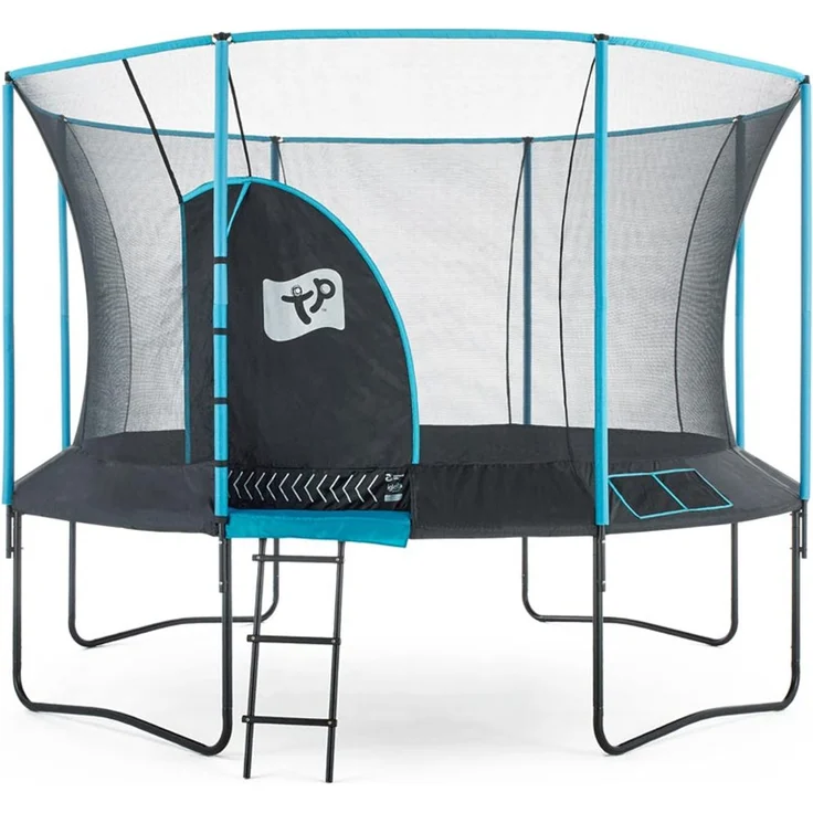 TP Toys Trampolin 'Genius 12' | inkl. Sicherheitsnetz | Schwarz/blau | 365 x 365 x 269 cm – Bild 1