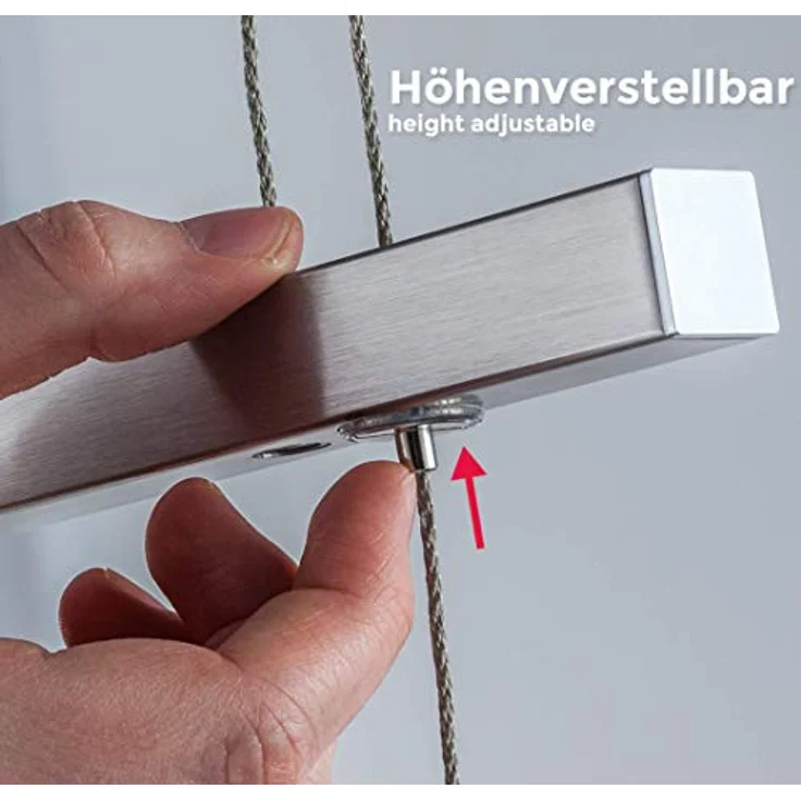 B.K.Licht LED Pendelleuchte dimmbar Hängeleuchte 85cm höhenverstellbar 95-175cm silber - BKL1001, LED fest integriert, Warmweiß, Deckenleuchte 20W 1600lm Esszimmerlampe Küchenlampe Lampenschirm Glas – Bild 4