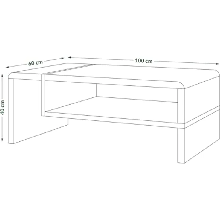 designimpex Couchtisch Design Wohnzimmertisch Folk 01 Tisch mit Ablagefläche – Bild 3