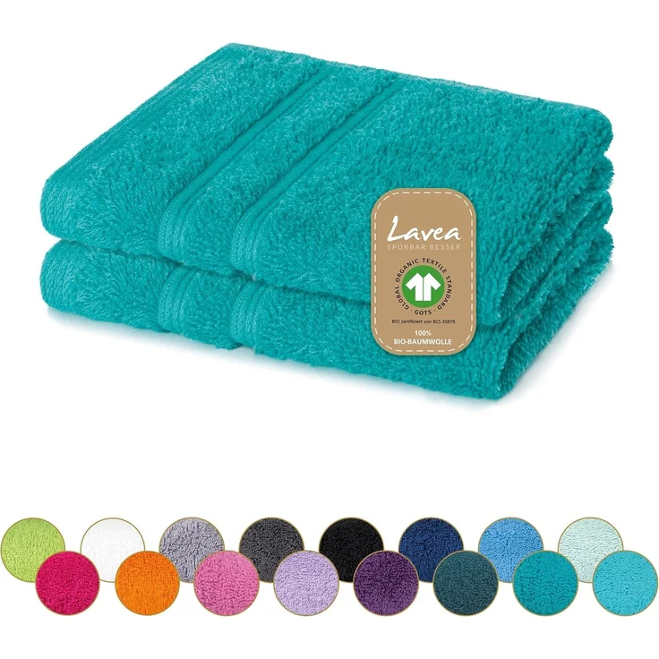 Lavea Seiftuch Bali, 30x30cm aus 100% Bio-Baumwolle, einzigartig weiche Seiftücher mit Aufhänger (Set, 6-St), hochwertige und nachhaltige Premium Waschlappen - schonende Reinigung – Bild 2