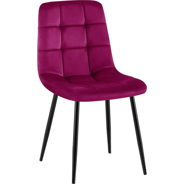 CLP Esszimmerstuhl Antibes Samtbezug gepolstert mit Rückenlehne bis 150 kg,lila – Bild 1