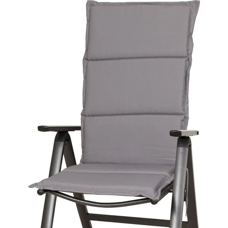 Sun Garden Hochlehnerauflage Hochlehner Elba 50234-715 grau 121x50x4Sun Garden, (1 St), mit Bindebändern