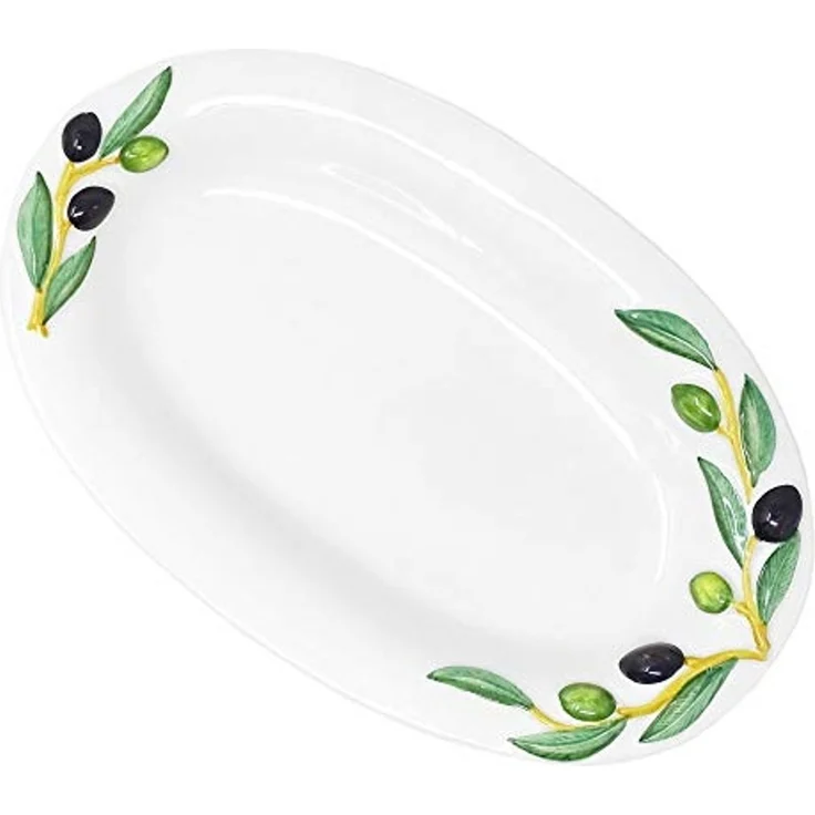 Lashuma Servierplatte Olive, Keramik, (1-tlg, 32 x 19 cm), Ovaler Salatteller zum Servieren – Bild 7
