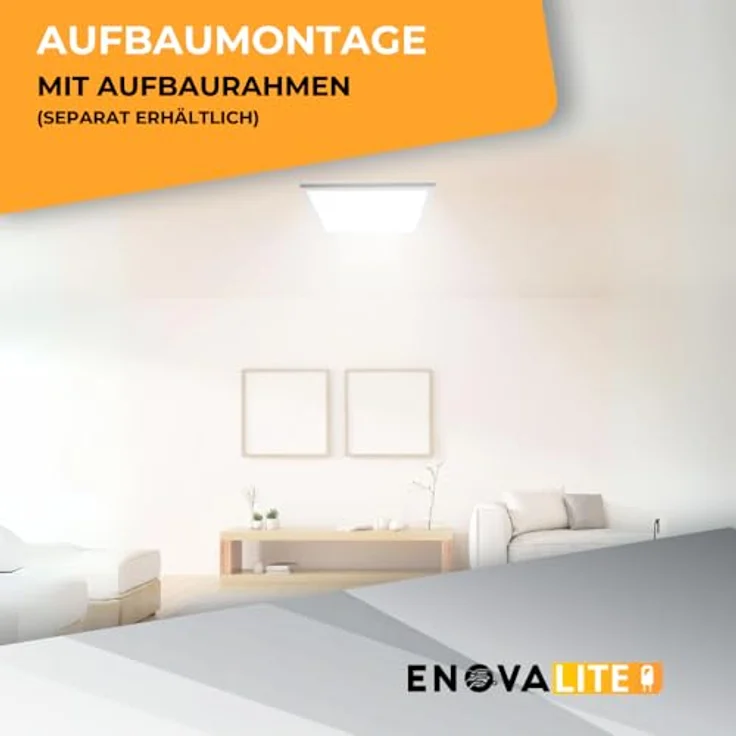 ENOVALITE LED Panel 4er Pack LED Panel, 62x62 cm, 36 W, 3600 lm, 6000 K, LED fest integriert, Tageslichtweiß, kaltweiß – Bild 8