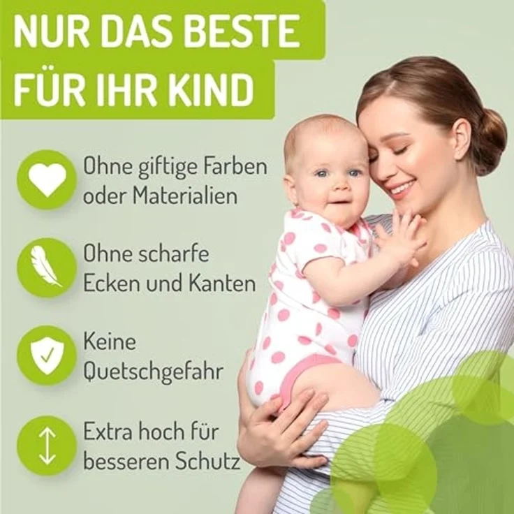 BOMI Türschutzgitter Treppenschutzgitter Merle Flatstep, Babygitter flacher Steg, 63-217 cm (verschiedene Größen, klemm- & verschraubbar), 2-Wege-Öffnung, geprüftes Kindergitter, extra breiter Durchgang – Bild 6