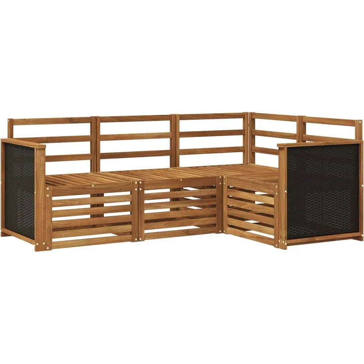 vidaXL Outdoor-Sofagarnitur 4 stk. 4-Sitzer Natur Massivholz Akazie 3384280 – Bild 2