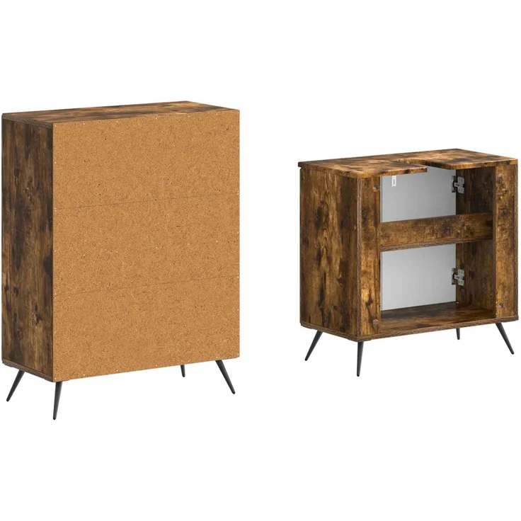 vidaXL 2-teiliges Badezimmer Schrank Set BREDA Raucheiche 3417644 – Bild 5