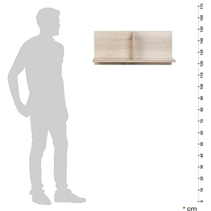 RICOO Wandregal 70 x 30 x 22 Braun Sonoma Eiche, Spanplatte aus Holz, Hängereral WM013-ES, Regal Wand, Bücherregal Bilderregal Fotoregal Küchenregal Hängend Wandboard Würfelregal Schweberegal – Bild 5