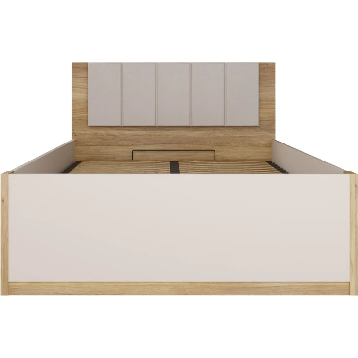 Bett >SQUERE< in Mauvella Eiche Dekor / Sand - 125,8x90x205,2cm (BxHxT) – Bild 3