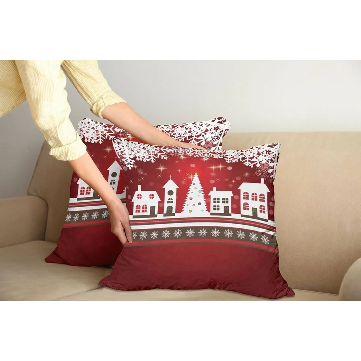 Abakuhaus Kissenbezüge Modern Accent Doppelseitiger Digitaldruck, (2 Stück), Weihnachten Winter-Thema-Baum – Bild 3