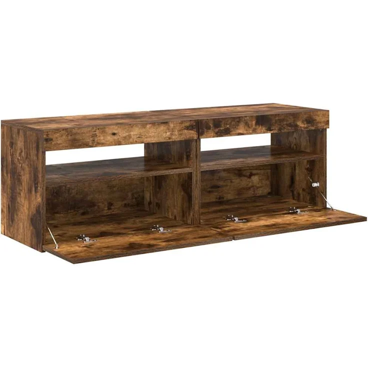2 pcs TV-Schrank, Lowboard mit LED-Leuchten Räuchereiche 60x35x40 cm – Bild 7