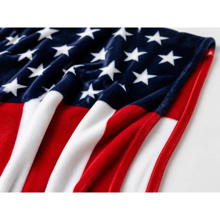 Fleecedecke mit USA-Flaggenmotiv Rot-Weiß-Blau 100 x 150 cm – Bild 3