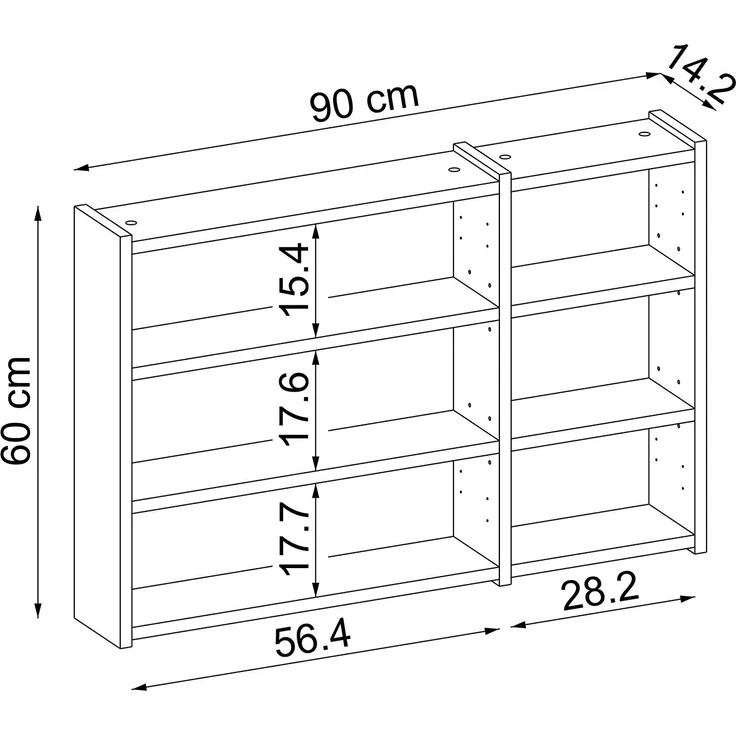 Roomart GUSTO-I-120 Badmöbel - nur Spiegelschrank - H 60 x B 14.2 x T 105 cm • Eiche – Bild 5