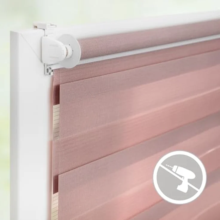 Doppelrollo Duo-Rollo Klemmfix, ohne Bohren, blickdicht, LICHTBLICK ORIGINAL, Lichtschutz, ohne Bohren, freihängend, Klemmfix, einfache Montage des Rollos – Bild 5