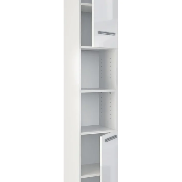 Badschrank Weiß Hochglanz/Weiß 30 x 190 cm Vicco – Bild 6