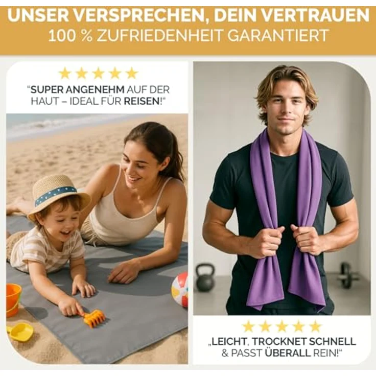 Blumtal Sporthandtuch Mikrofaser Handtuch - kompakte Mikrofaser Handtücher, Mikrofaser (inkl. Transporttasche, einzeln oder als Set verfügbar, 1-St), ultra leicht & schnelltrocknend, Reisehandtuch, Strandhandtuch – Bild 9