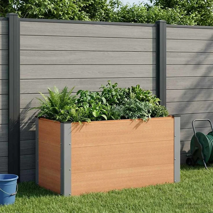 vidaXL Hochbeet Braun 100 x 50 x 54 cm WPC und Aluminium 42038996 – Bild 1
