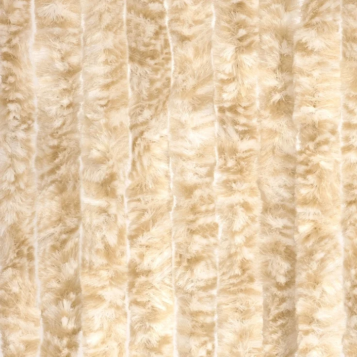 Moritz Flauschvorhang aus Chenille 90 x 220 cm beige weiß Türvorhang als Fliegenschutz Insektenschutz für Camping Wohnwagen – Bild 1