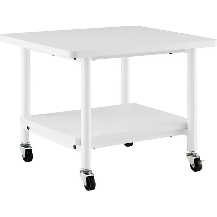 COSTWAY Druckertisch, mit 2 Ebenen & 4 Rollen, bis 35 kg, 49x40x38cm