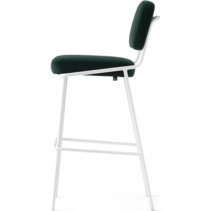 Connubia, Hocker Sixty starr, Metallgestell weiß, optisch-matt Sitz Wald – Bild 3
