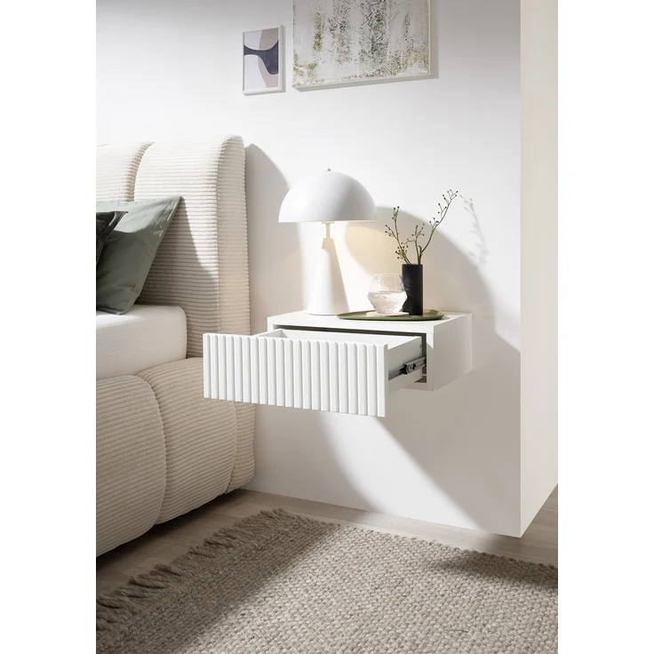 Nachtkommode >TABONI< hängend, 1 Schublade, in weiß - 42x14x30cm (BxHxT) – Bild 3