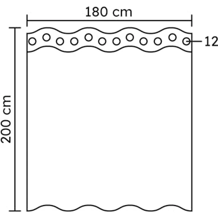 Kleine Wolke Duschvorhang Check Breite 180 cm (1-tlg), inklusive Duschvorhangringe – Bild 4