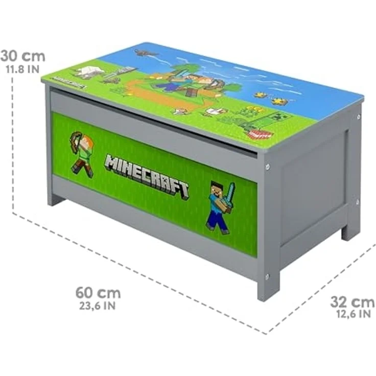MINECRAFT - Sitzbank, Truhe mit Stauraum, Kindermöbel mit buntem Design – Bild 5
