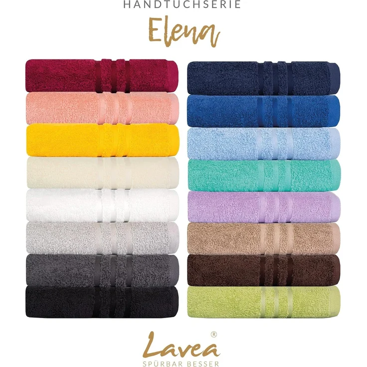 Lavea 2er Set Duschtuch 70x140 cm, Frottierserie Elena, Silber – Bild 4